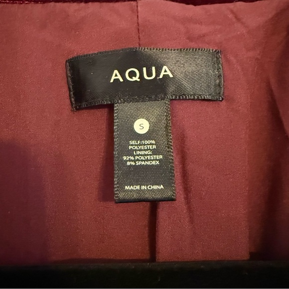 AQUA Cranberry Velvet Blazer Women’s Small Holiday Party Jacket Festive Rich Red - Picture 2 of 10